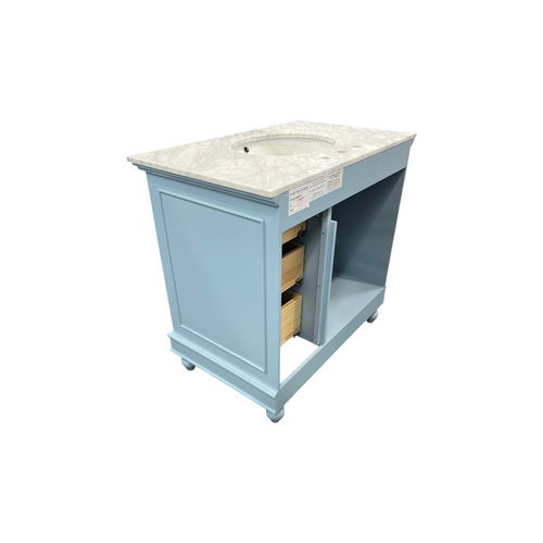 Kitchen Bath Collection Bella Bathroom Vanity with Carrara Marble Top - Powder Blue, image 6
