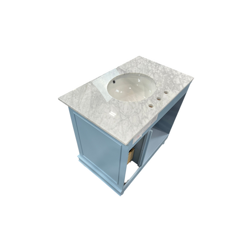 Kitchen Bath Collection Bella Bathroom Vanity with Carrara Marble Top - Powder Blue, image 8