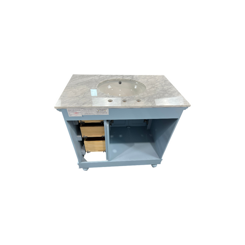 Kitchen Bath Collection Bella Bathroom Vanity with Carrara Marble Top - Powder Blue, image 9