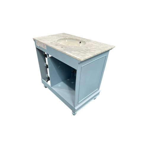 Kitchen Bath Collection Bella Bathroom Vanity with Carrara Marble Top - Powder Blue, image 11