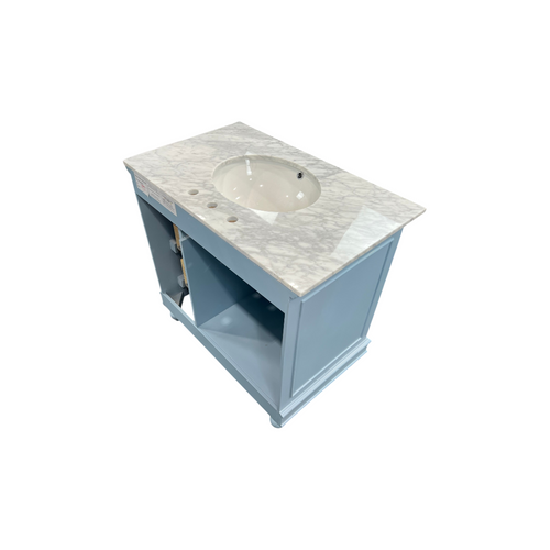 Kitchen Bath Collection Bella Bathroom Vanity with Carrara Marble Top - Powder Blue, image 12