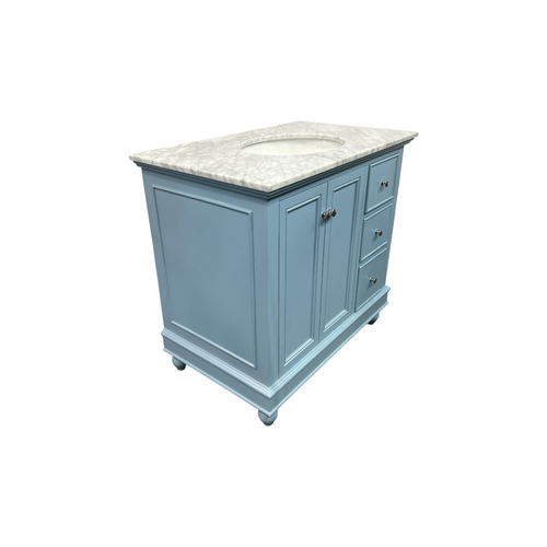 Kitchen Bath Collection Bella Bathroom Vanity with Carrara Marble Top - Powder Blue, image 15