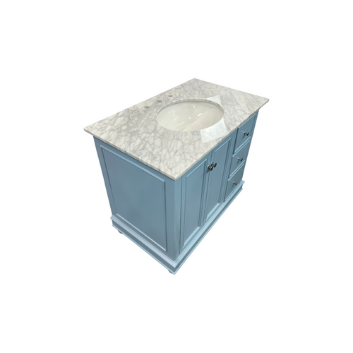 Kitchen Bath Collection Bella Bathroom Vanity with Carrara Marble Top - Powder Blue, image 16