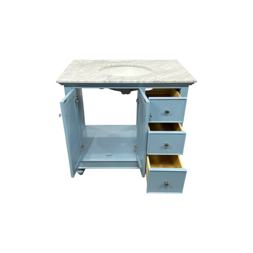 Kitchen Bath Collection Bella Bathroom Vanity with Carrara Marble Top - Powder Blue, image 17