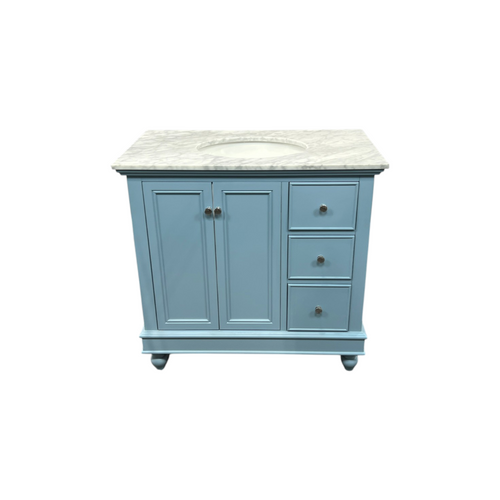 Kitchen Bath Collection Bella Bathroom Vanity with Carrara Marble Top - Powder Blue, image 20