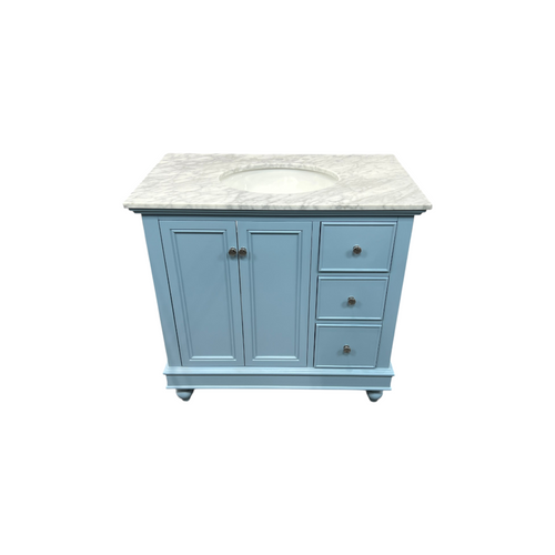 Kitchen Bath Collection Bella Bathroom Vanity with Carrara Marble Top - Powder Blue, image 21