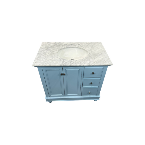 Kitchen Bath Collection Bella Bathroom Vanity with Carrara Marble Top - Powder Blue, image 22