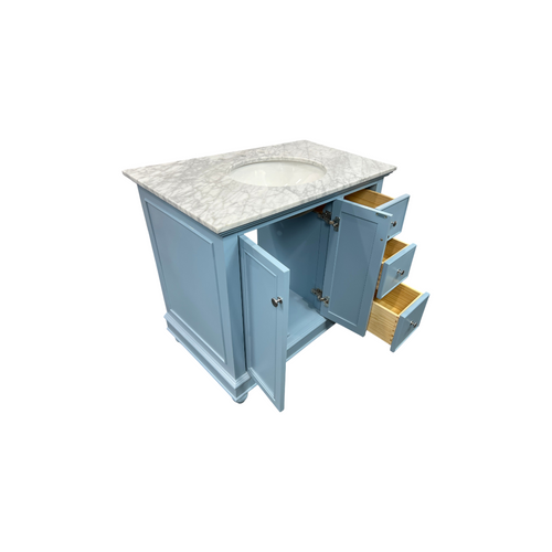 Kitchen Bath Collection Bella Bathroom Vanity with Carrara Marble Top - Powder Blue, image 24
