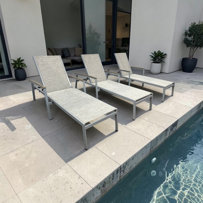 Oxford Garden Travira Outdoor Rust-Resistant Metal Chaise Lounge Set (Set of 3)