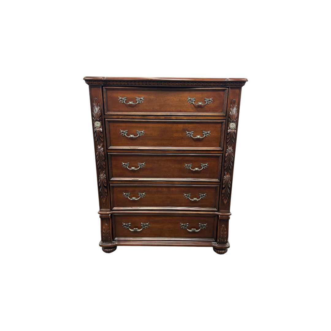 Best Master Furniture Bessy Traditional Cherry Wood 5-Drawer Chest
