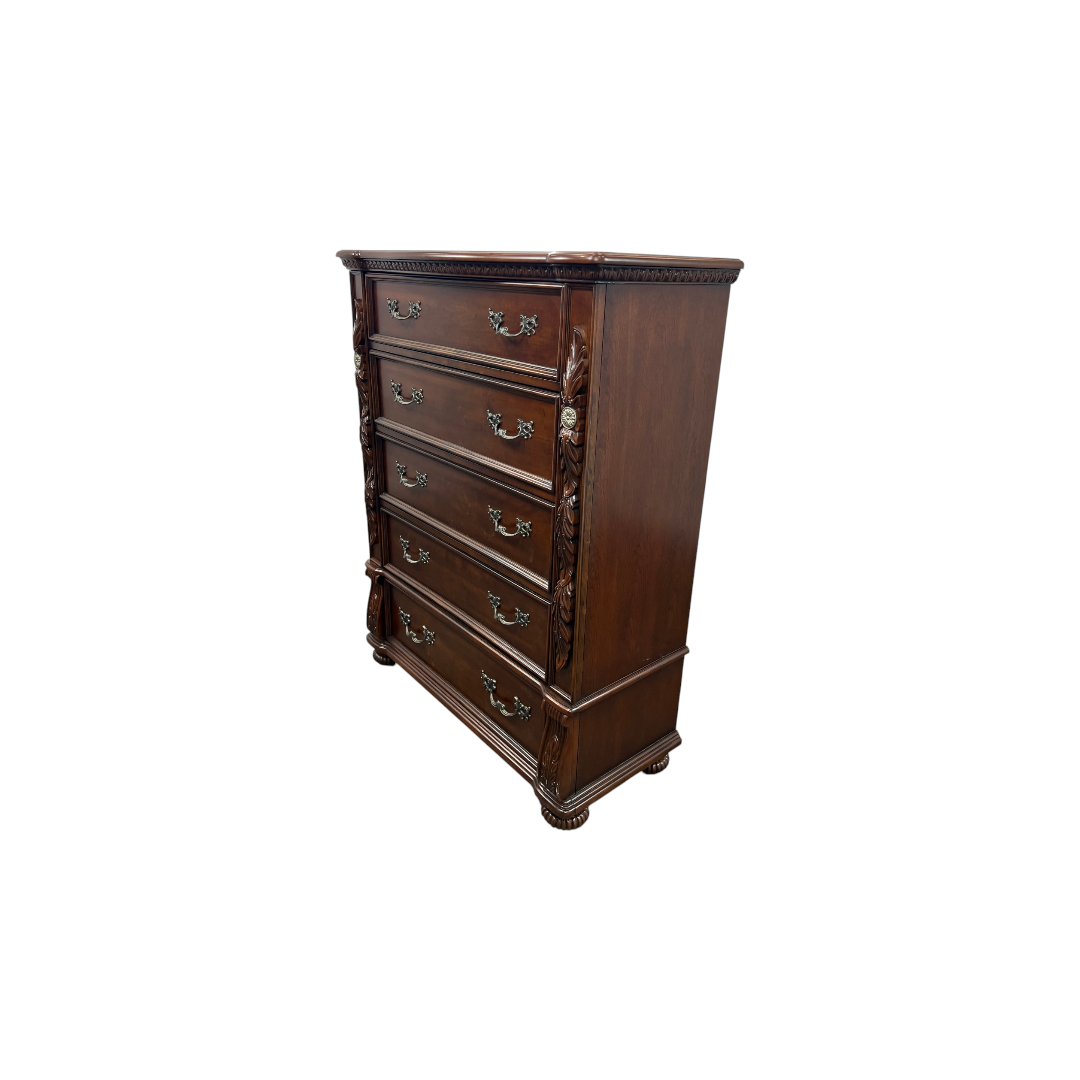 Best Master Furniture Bessy Traditional Cherry Wood 5-Drawer Chest