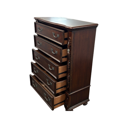 Best Master Furniture Bessy Traditional Cherry Wood 5-Drawer Chest, image 18