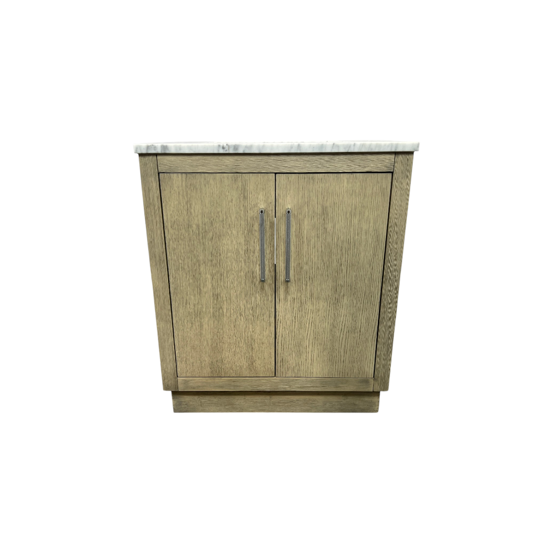 Water Creation Hugo Single Sink Pre-Assembled Mid-Century Style Bathroom Vanity With 1" Carrara White Marble Top