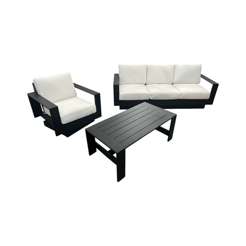 Joss & Main Sterling 3-Piece Outdoor Seating Group with Swivel Chair and Sunbrella Cushions, image 9
