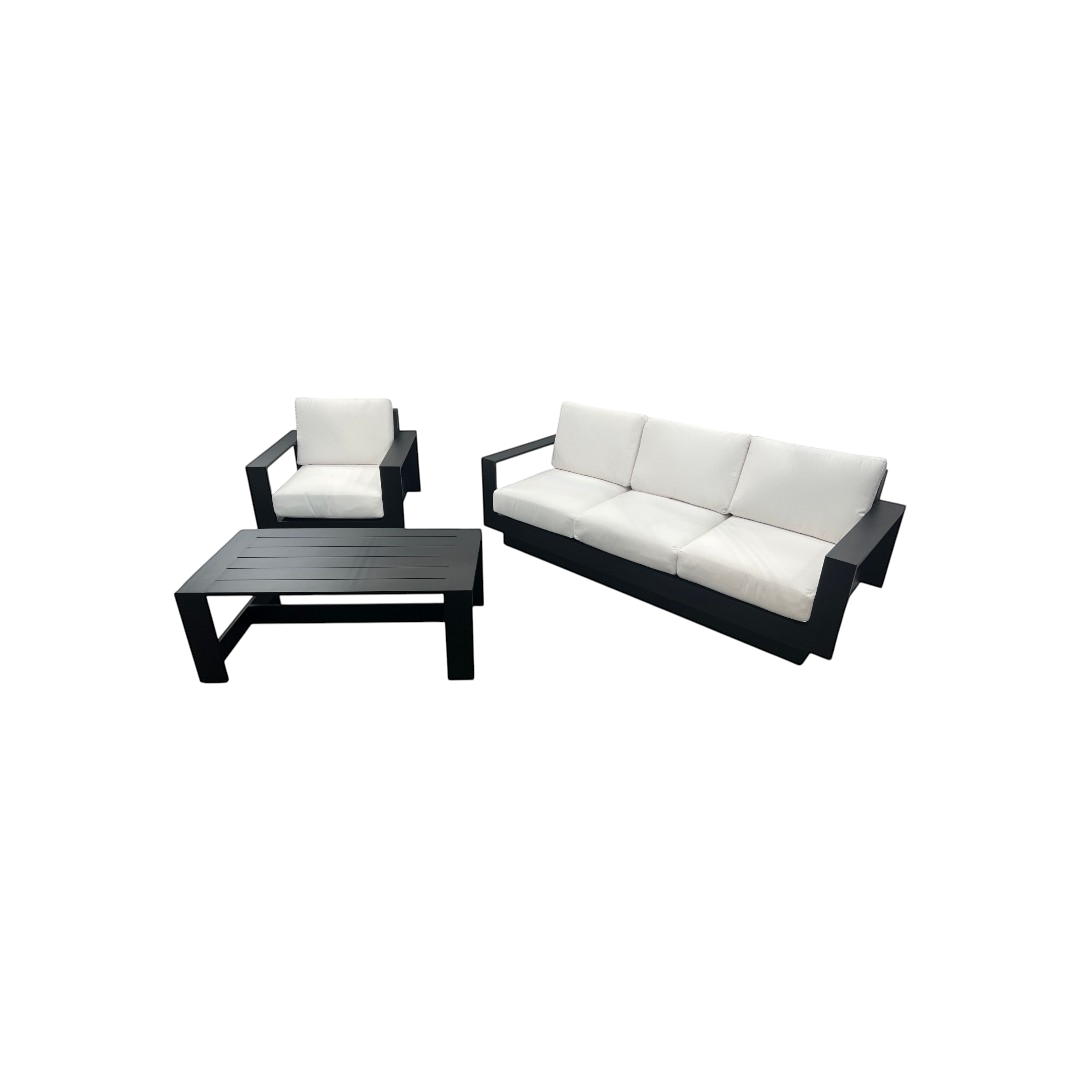 Joss & Main Sterling 3-Piece Outdoor Seating Group with Swivel Chair and Sunbrella Cushions