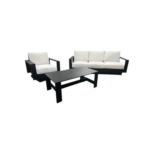 Joss & Main Sterling 3-Piece Outdoor Seating Group with Swivel Chair and Sunbrella Cushions, image 2