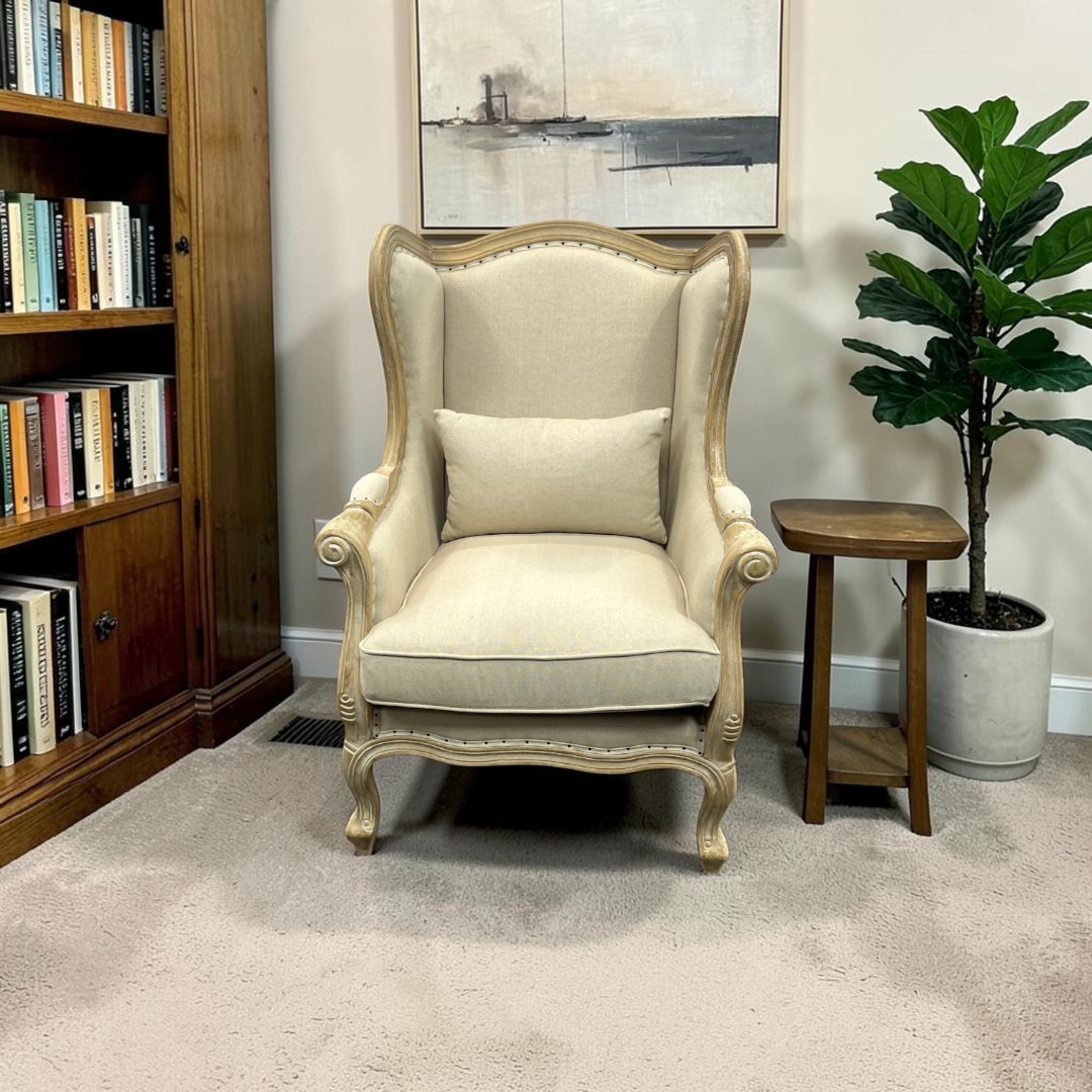 Zentique Upholstered Wingback Chair