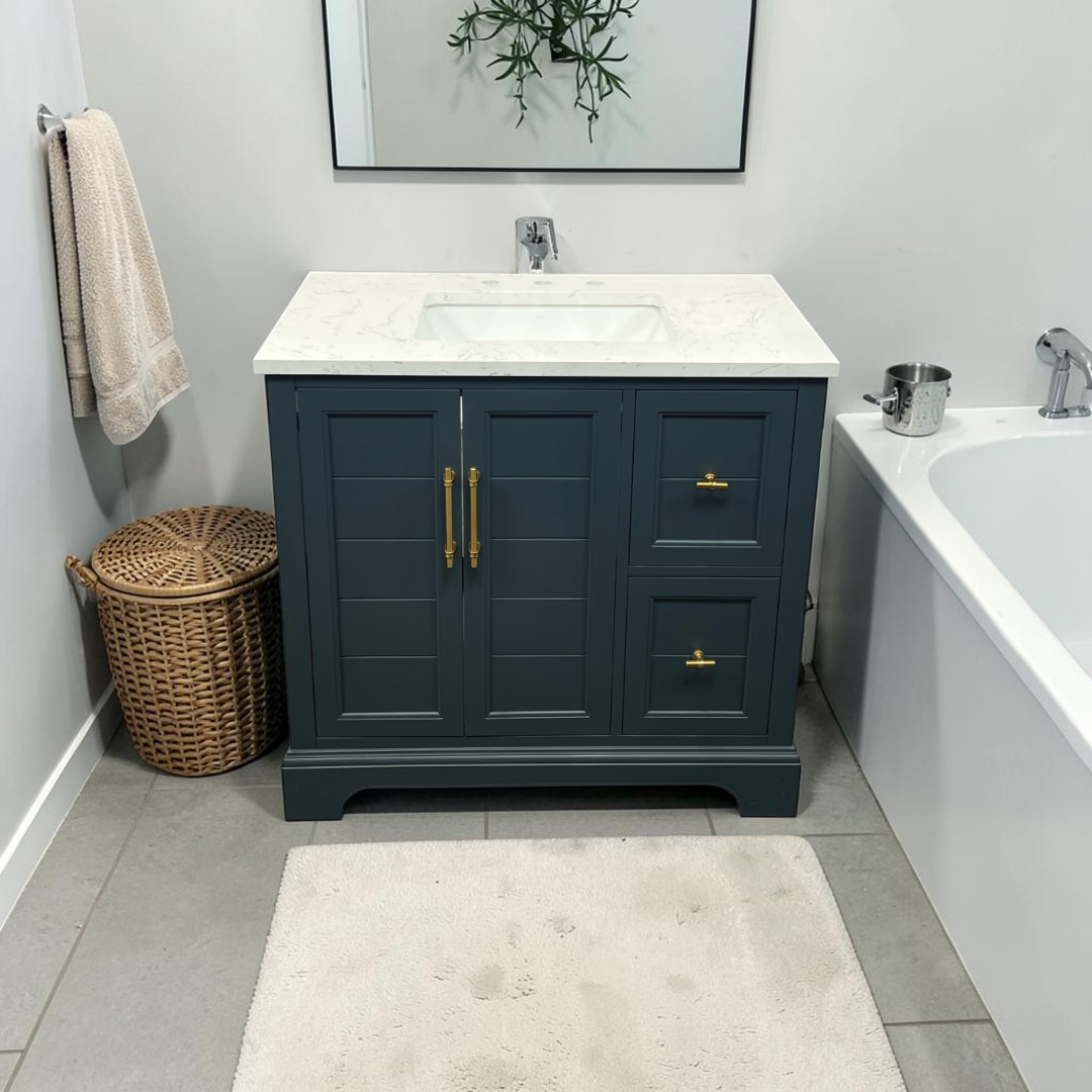 Vanity Art Madison Single Sink 2 Door and Drawer Bathroom Vanity with Top