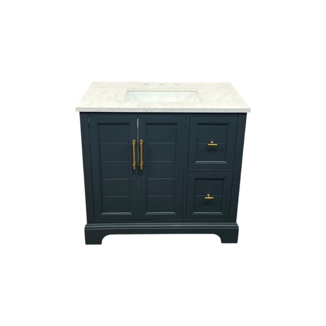 Vanity Art Madison Single Sink 2 Door and Drawer Bathroom Vanity with Top