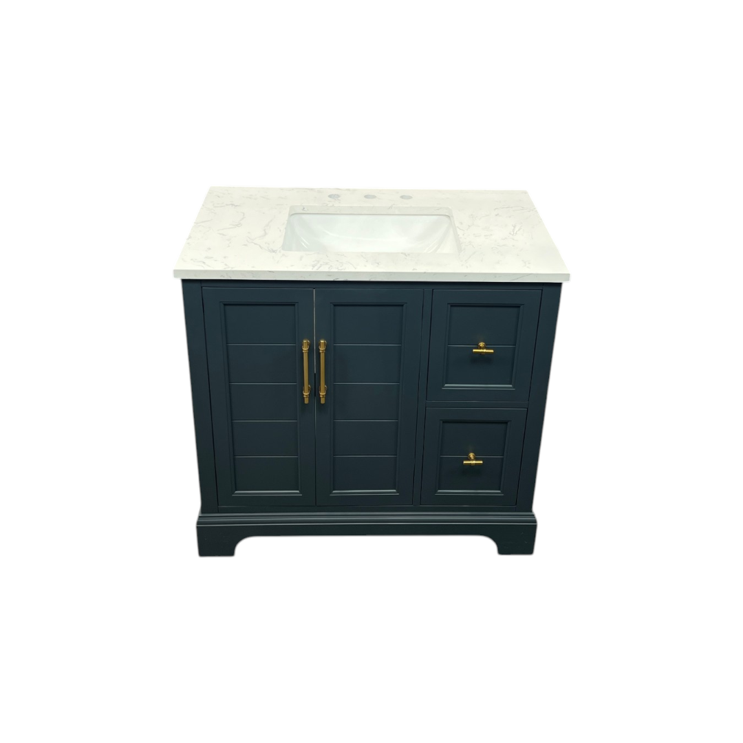 Vanity Art Madison Single Sink 2 Door and Drawer Bathroom Vanity with Top