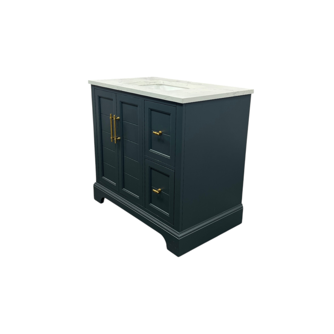Vanity Art Madison Single Sink 2 Door and Drawer Bathroom Vanity with Top