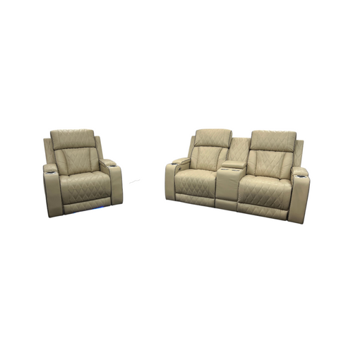 Latitude Run Alabaster Leather Living Room Recliner Set of 2, image 2