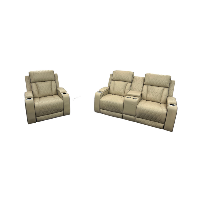 Latitude Run Alabaster Leather Living Room Recliner Set of 2, image 3