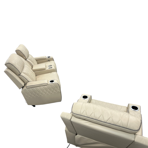 Latitude Run Alabaster Leather Living Room Recliner Set of 2, image 8