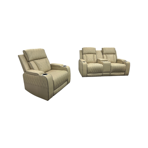 Latitude Run Alabaster Leather Living Room Recliner Set of 2, image 9