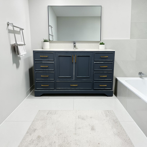 Ariel Bath Stafford 60 Inch Single Sink Base Cabinet In Midnight Blue, image 1