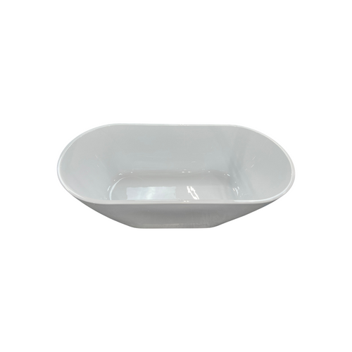 Ove Decors Ayago Solid Surface Freestanding White Acrylic Soaking Bathtub, with Overflow and Chrome Pop-up Drain, image 10