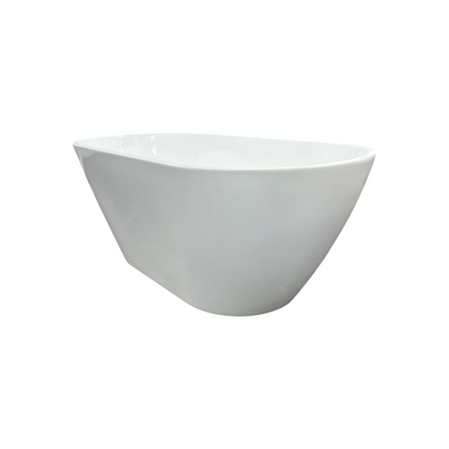 Ove Decors Ayago Solid Surface Freestanding White Acrylic Soaking Bathtub, with Overflow and Chrome Pop-up Drain, image 11