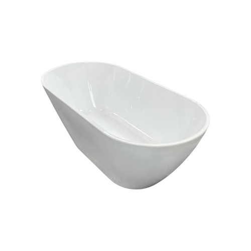 Ove Decors Ayago Solid Surface Freestanding White Acrylic Soaking Bathtub, with Overflow and Chrome Pop-up Drain, image 12