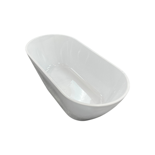 Ove Decors Ayago Solid Surface Freestanding White Acrylic Soaking Bathtub, with Overflow and Chrome Pop-up Drain, image 13