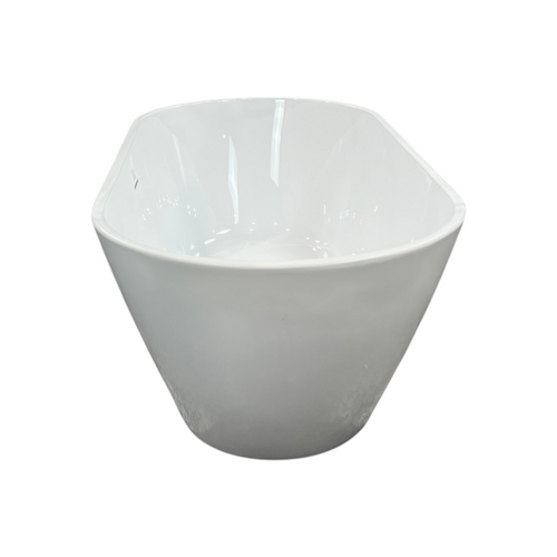Ove Decors Ayago Solid Surface Freestanding White Acrylic Soaking Bathtub, with Overflow and Chrome Pop-up Drain, image 14