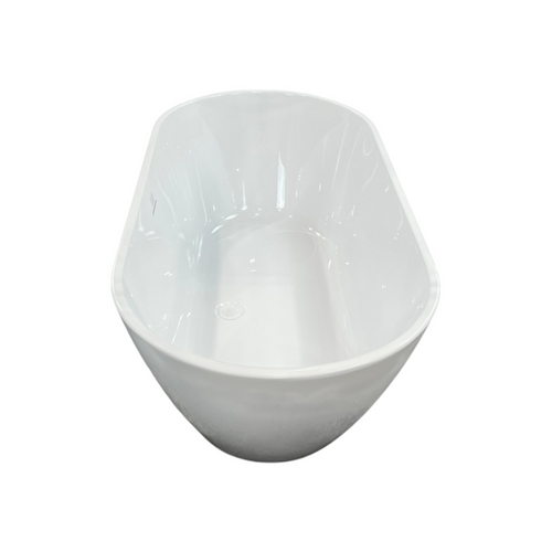 Ove Decors Ayago Solid Surface Freestanding White Acrylic Soaking Bathtub, with Overflow and Chrome Pop-up Drain, image 15