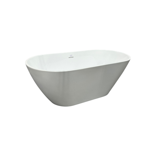 Ove Decors Ayago Solid Surface Freestanding White Acrylic Soaking Bathtub, with Overflow and Chrome Pop-up Drain, image 16