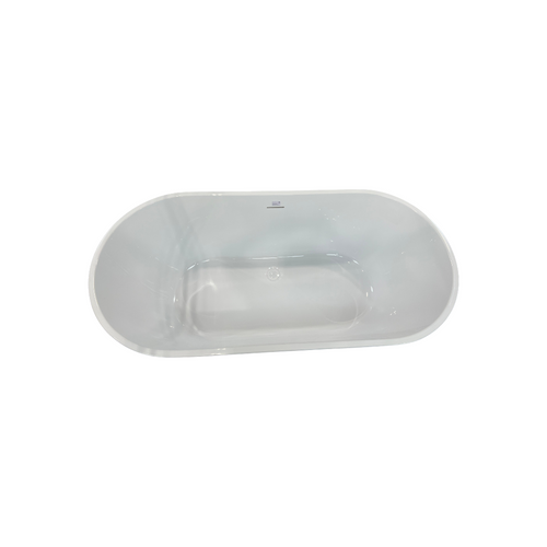 Ove Decors Ayago Solid Surface Freestanding White Acrylic Soaking Bathtub, with Overflow and Chrome Pop-up Drain, image 18