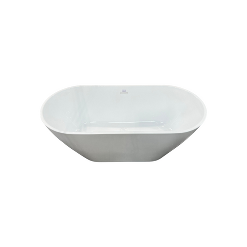 Ove Decors Ayago Solid Surface Freestanding White Acrylic Soaking Bathtub, with Overflow and Chrome Pop-up Drain, image 21