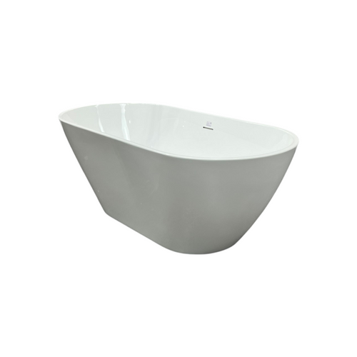 Ove Decors Ayago Solid Surface Freestanding White Acrylic Soaking Bathtub, with Overflow and Chrome Pop-up Drain, image 23