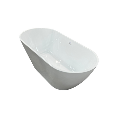 Ove Decors Ayago Solid Surface Freestanding White Acrylic Soaking Bathtub, with Overflow and Chrome Pop-up Drain, image 25