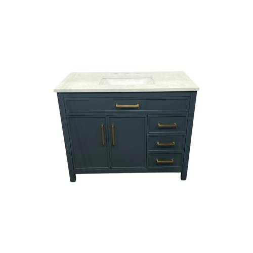 Sudio Design Cooper Vintage Blue Vanity with Ariston White Top, image 3