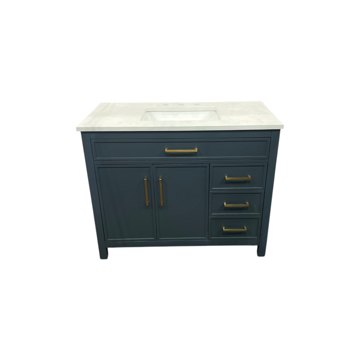 Sudio Design Cooper Vintage Blue Vanity with Ariston White Top, image 3