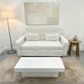 Serta Monroe Queen Square Arm Tufted Back Convertible Sleeper Sofa with Cushions