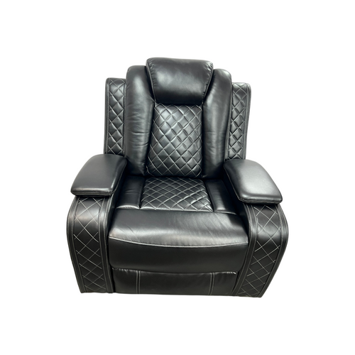Latitude Run Amaceson 3 - Piece Movie Theater Vegan Leather Power Reclining Set with LED,Reading Light ,Storage Console (Set of 3), image 4