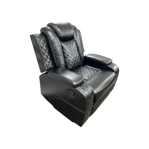 Latitude Run Amaceson 3 - Piece Movie Theater Vegan Leather Power Reclining Set with LED,Reading Light ,Storage Console (Set of 3), image 6