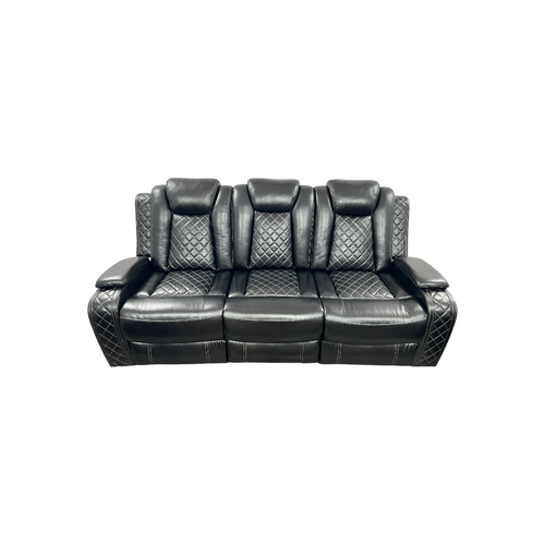 Latitude Run Amaceson 3 - Piece Movie Theater Vegan Leather Power Reclining Set with LED,Reading Light ,Storage Console (Set of 3), image 8