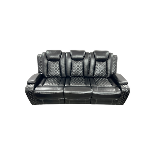 Latitude Run Amaceson 3 - Piece Movie Theater Vegan Leather Power Reclining Set with LED,Reading Light ,Storage Console (Set of 3), image 9