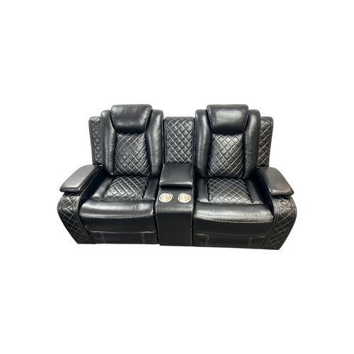 Latitude Run Amaceson 3 - Piece Movie Theater Vegan Leather Power Reclining Set with LED,Reading Light ,Storage Console (Set of 3), image 13
