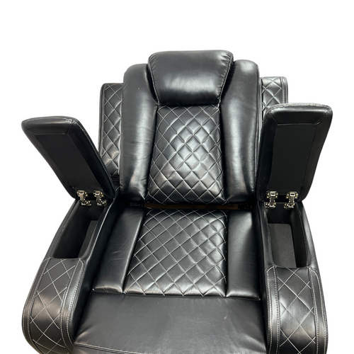 Latitude Run Amaceson 3 - Piece Movie Theater Vegan Leather Power Reclining Set with LED,Reading Light ,Storage Console (Set of 3), image 31